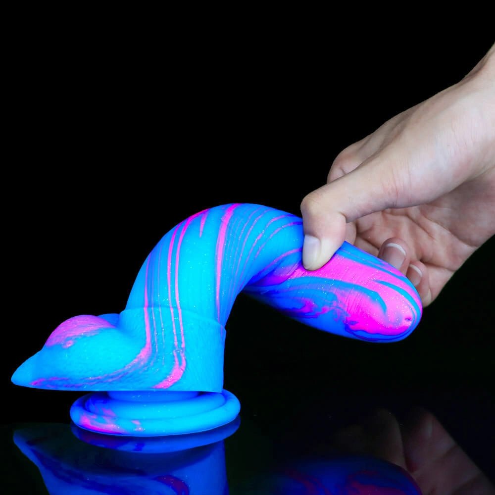 Marbled multicolor fantasy dildo, photo 8