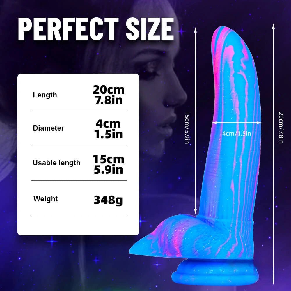Marbled multicolor fantasy dildo, photo 9