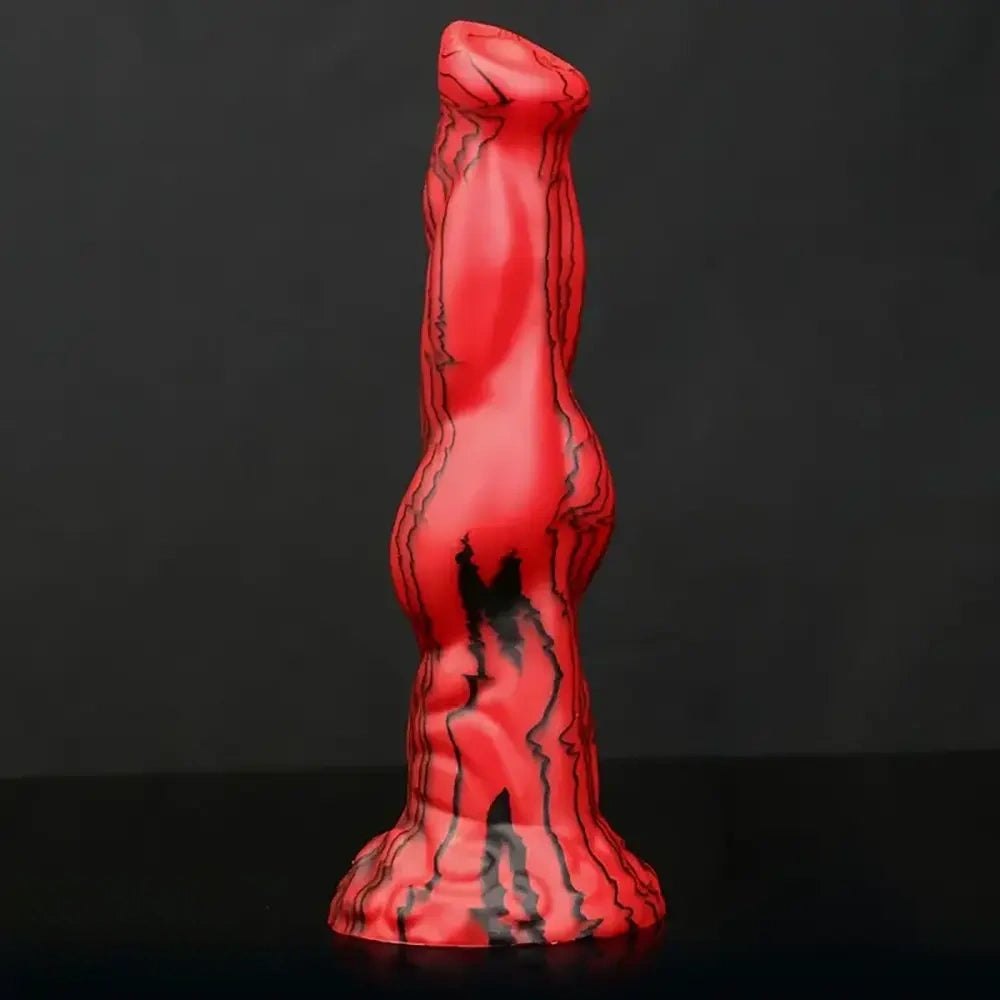 Red black marbled animal fantasy dildo, photo 1