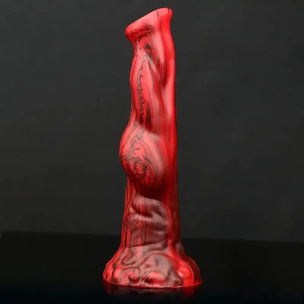 Red black marbled animal fantasy dildo, photo 2
