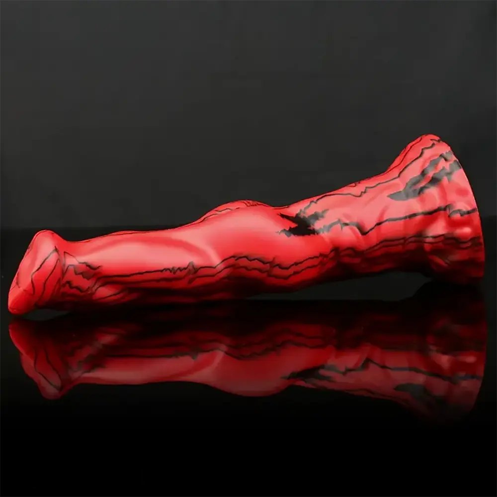 Red black marbled animal fantasy dildo, photo 4