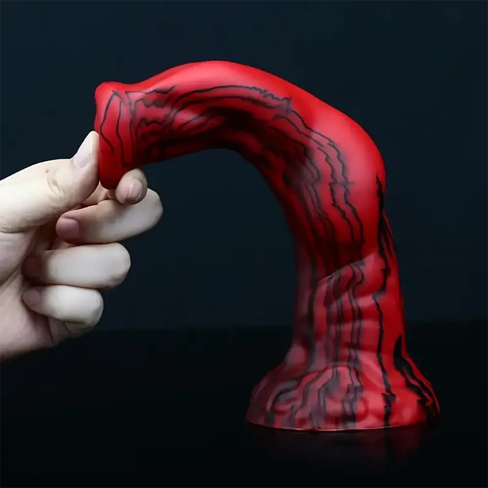 Red black marbled animal fantasy dildo, photo 5