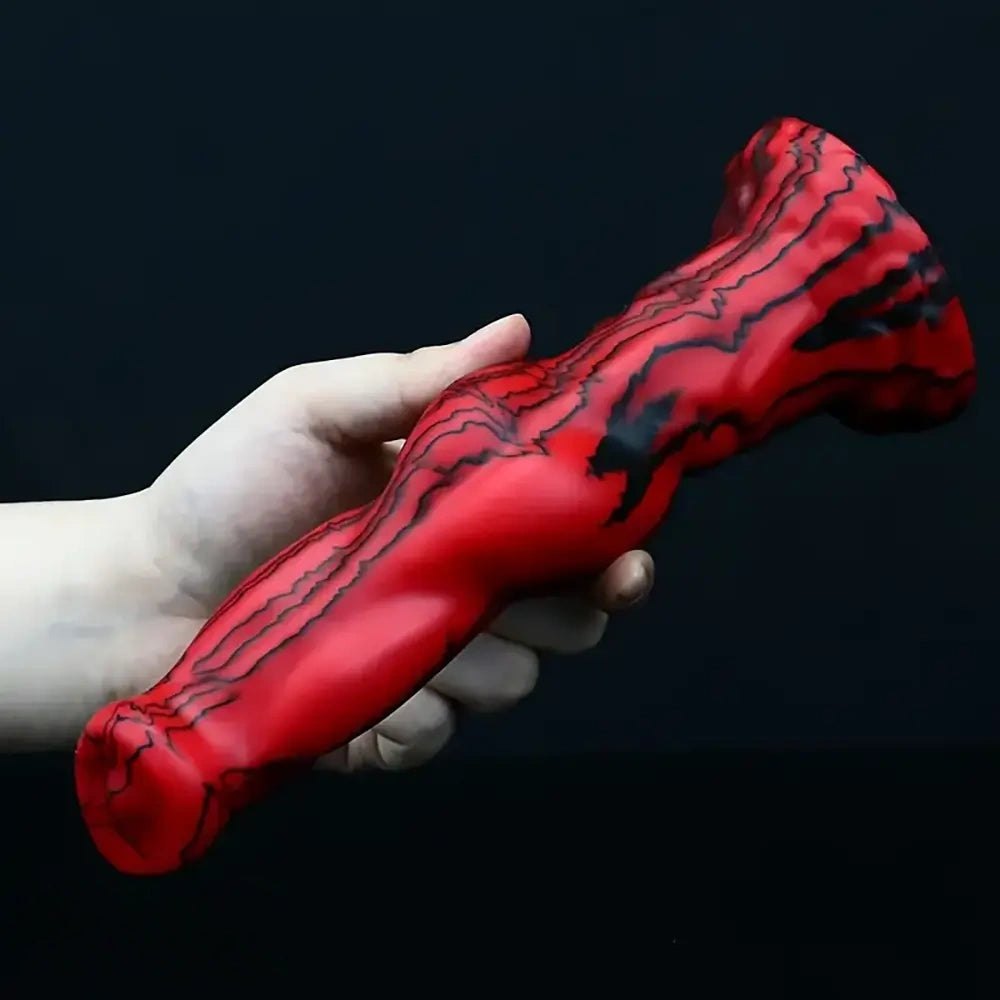 Red black marbled animal fantasy dildo, photo 6