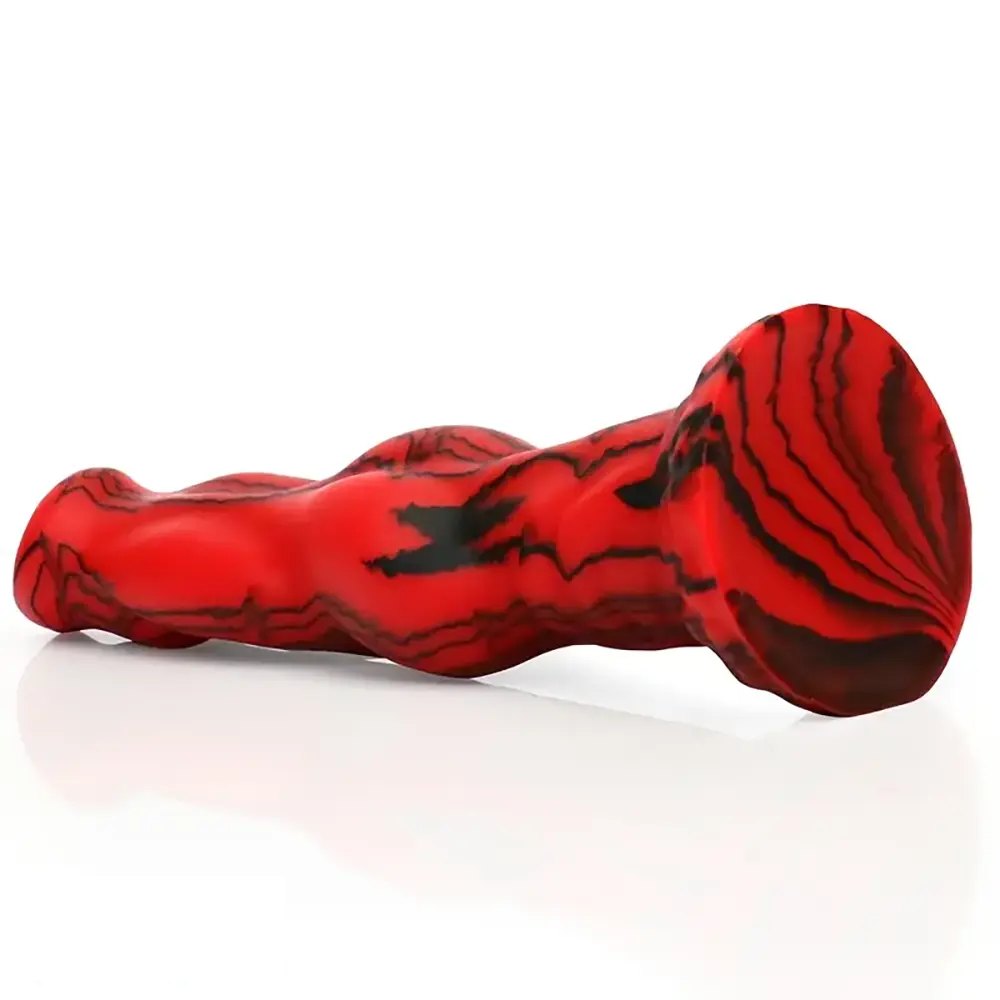 Red black marbled animal fantasy dildo, photo 7