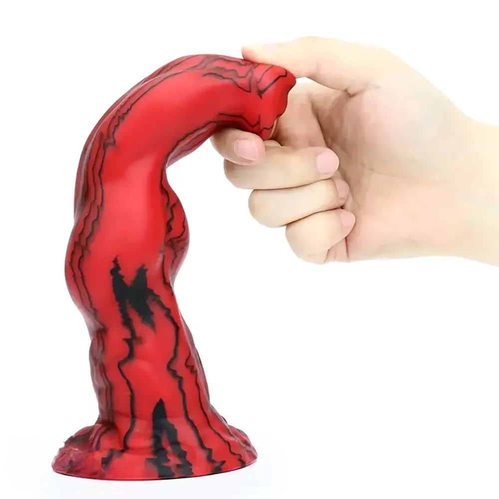Red black marbled animal fantasy dildo, photo 8