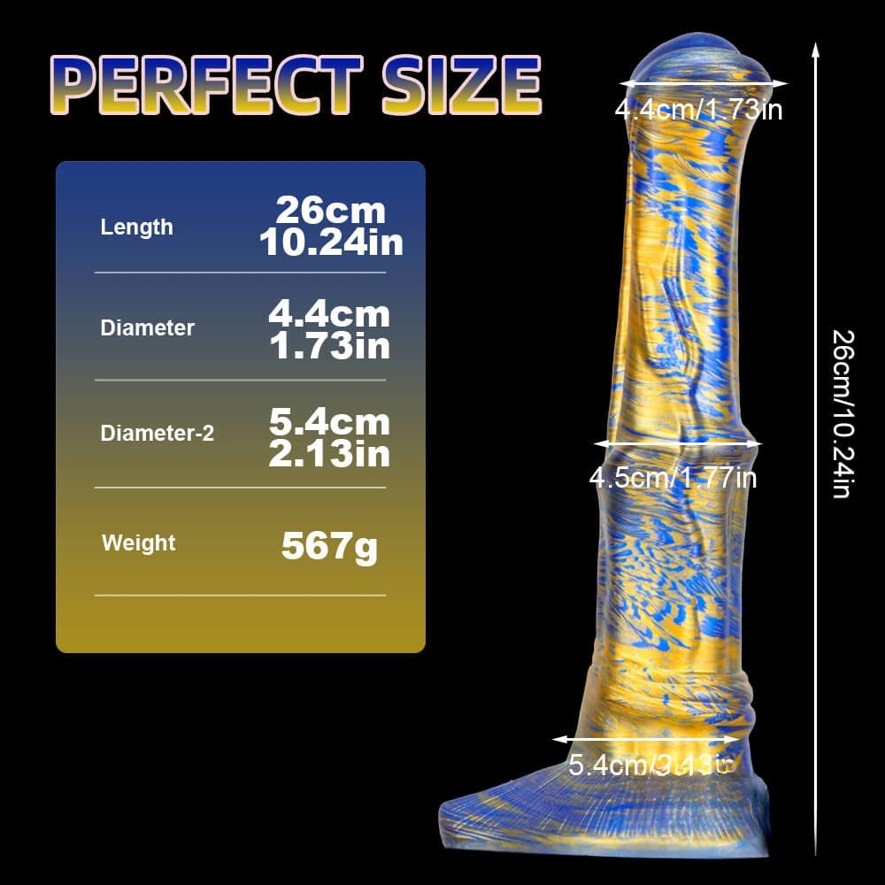 #1 marbled ribbed liquid silicone animal dildo