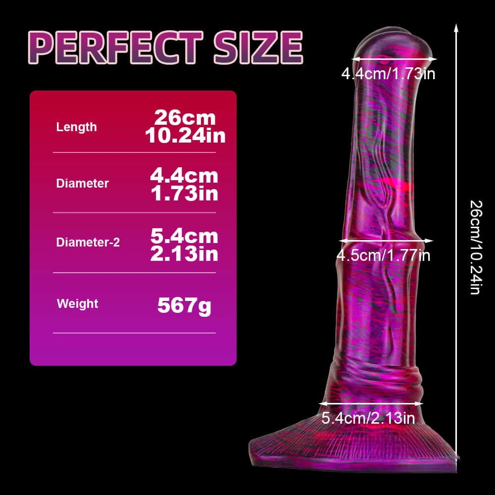 #2 marbled ribbed liquid silicone animal dildo