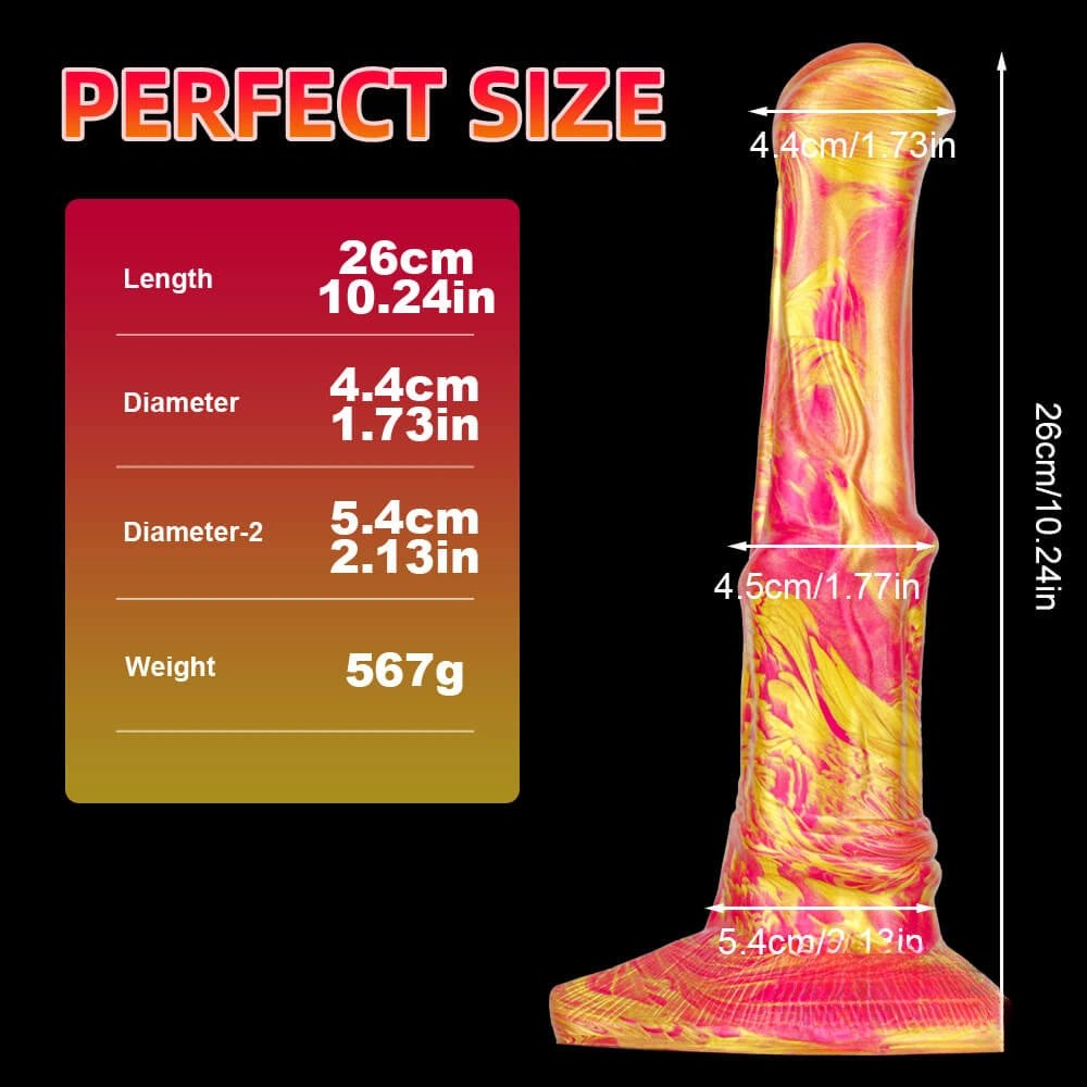 #3 marbled ribbed liquid silicone animal dildo