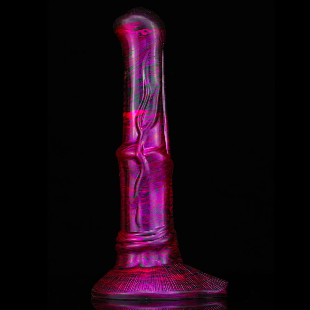 Marbled ribbed liquid silicone animal dildo, photo 10