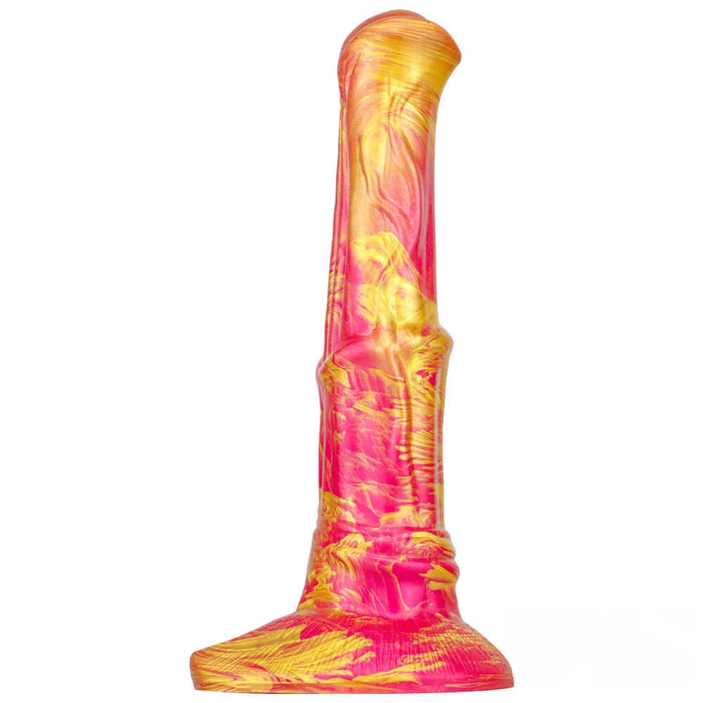 Marbled ribbed liquid silicone animal dildo, photo 12