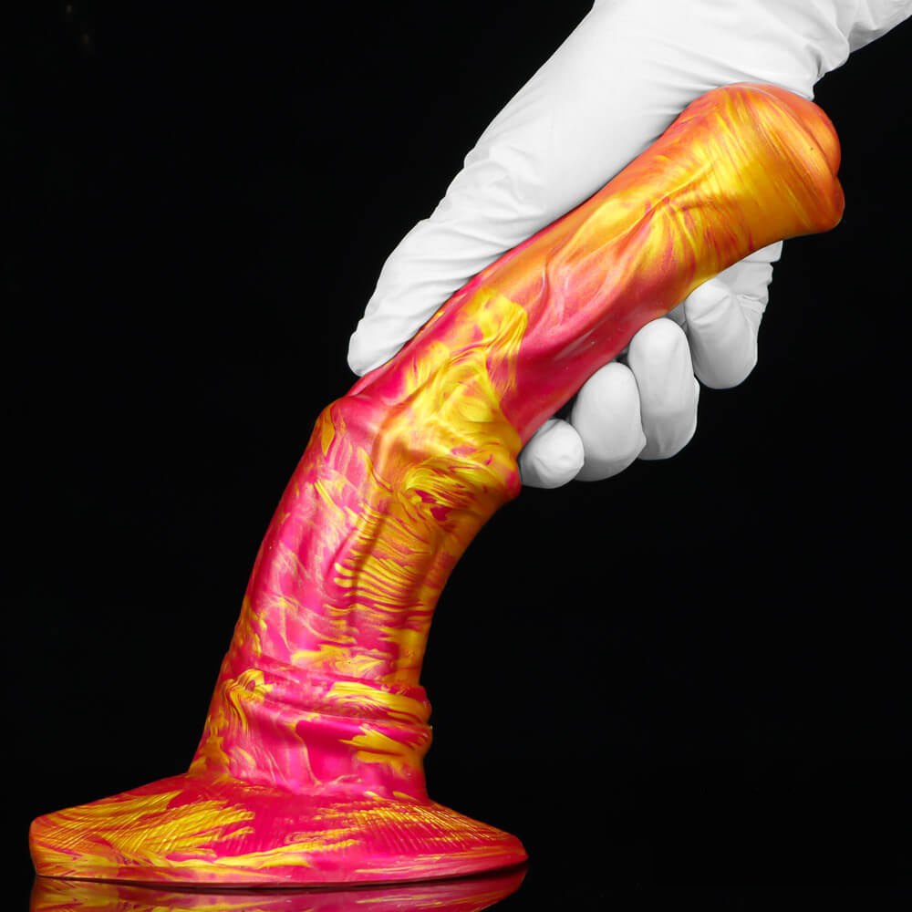 Marbled ribbed liquid silicone animal dildo, photo 14