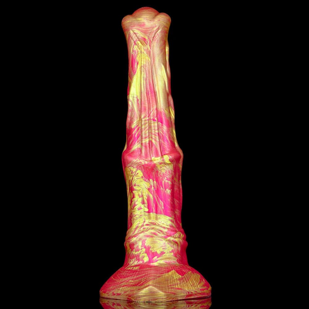 Marbled ribbed liquid silicone animal dildo, photo 15