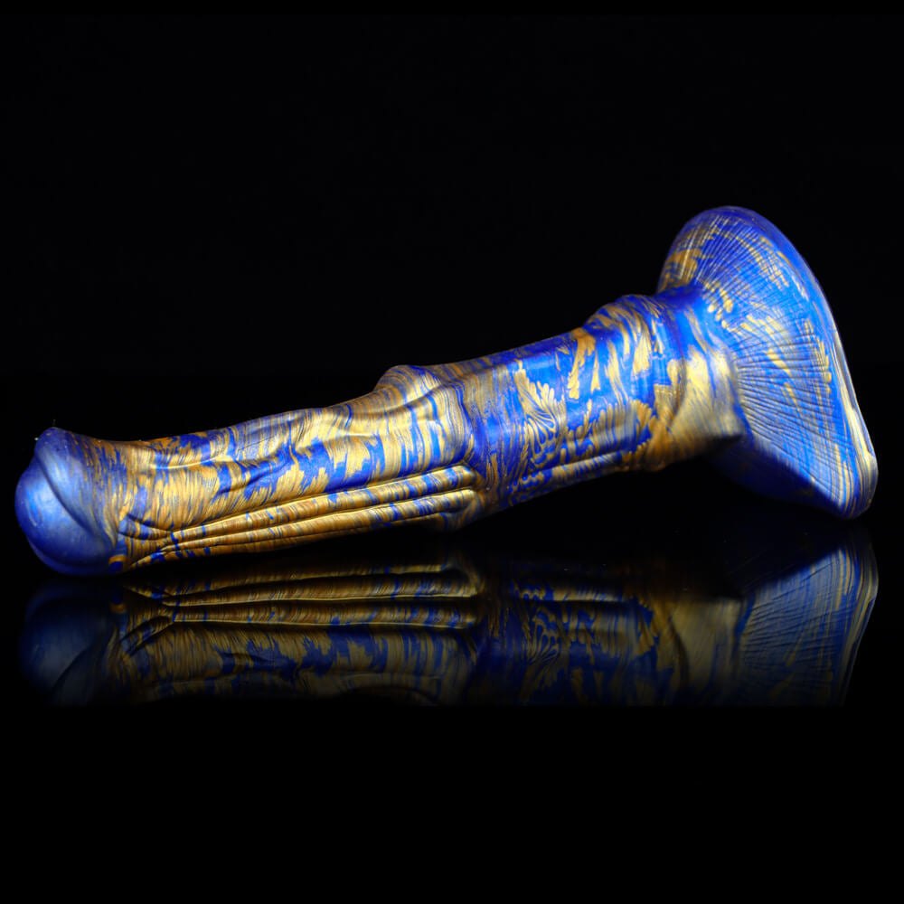 Marbled ribbed liquid silicone animal dildo, photo 3