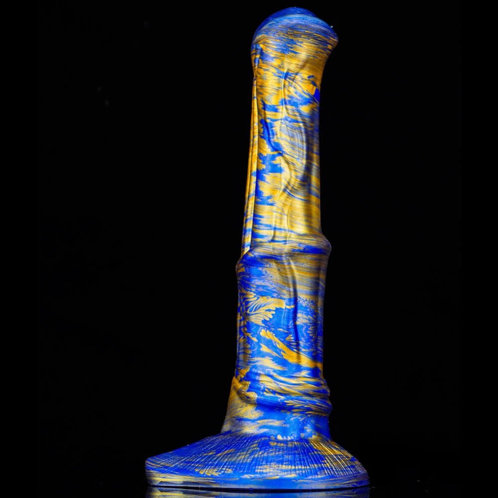 Marbled ribbed liquid silicone animal dildo, photo 4