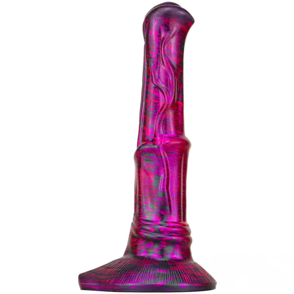 Marbled ribbed liquid silicone animal dildo, photo 6