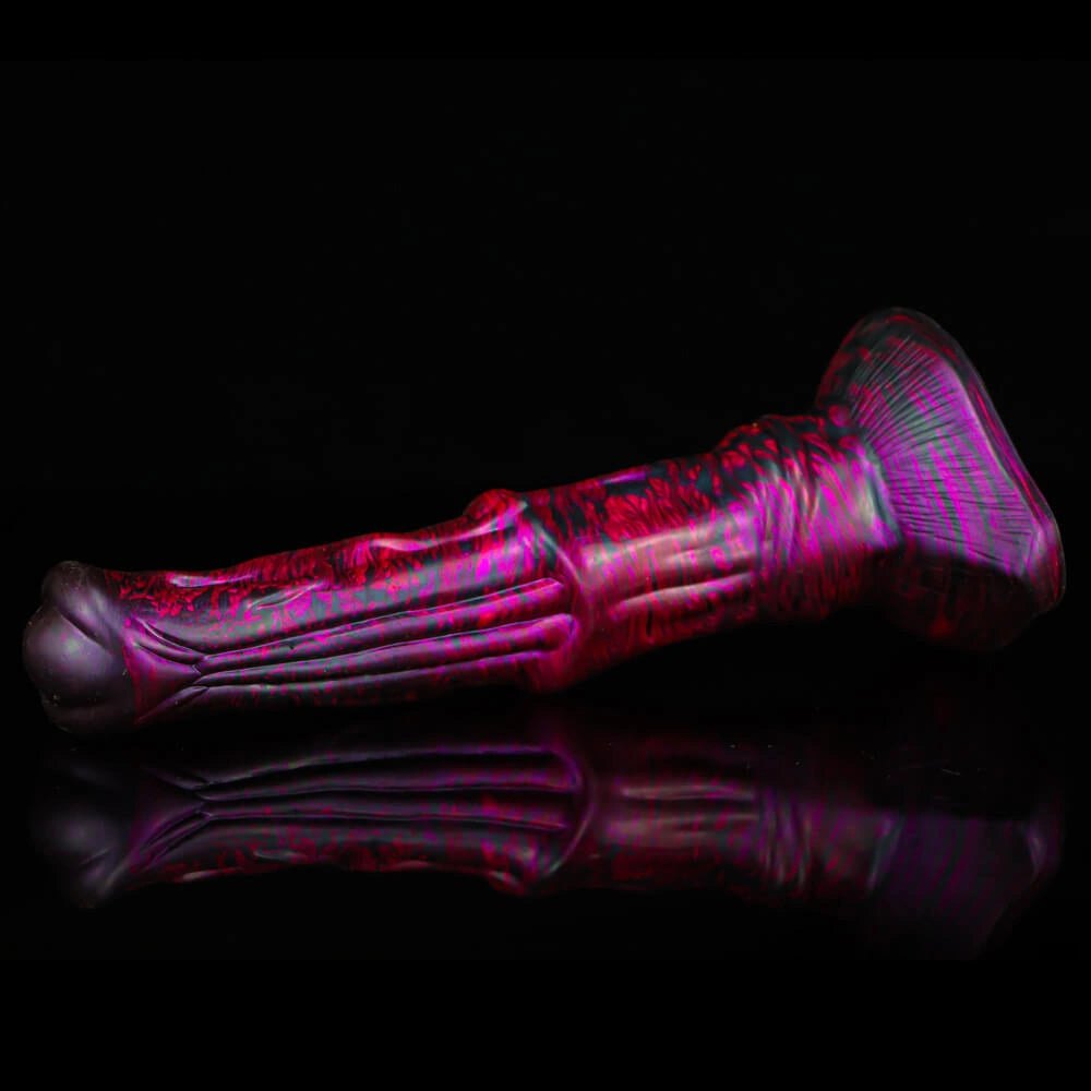 Marbled ribbed liquid silicone animal dildo, photo 8