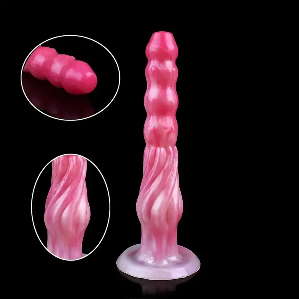 Colorful marbled fantasy dragon dildo, photo 3