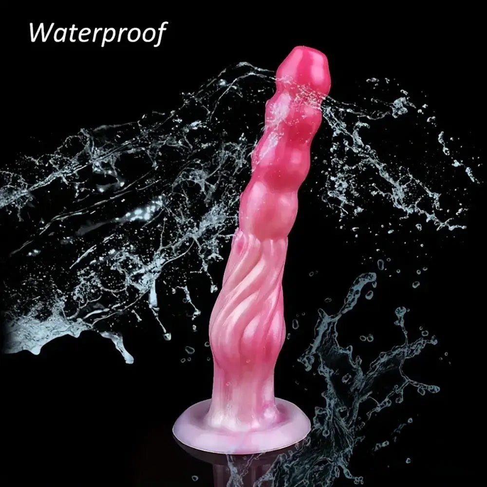 Colorful marbled fantasy dragon dildo, photo 4