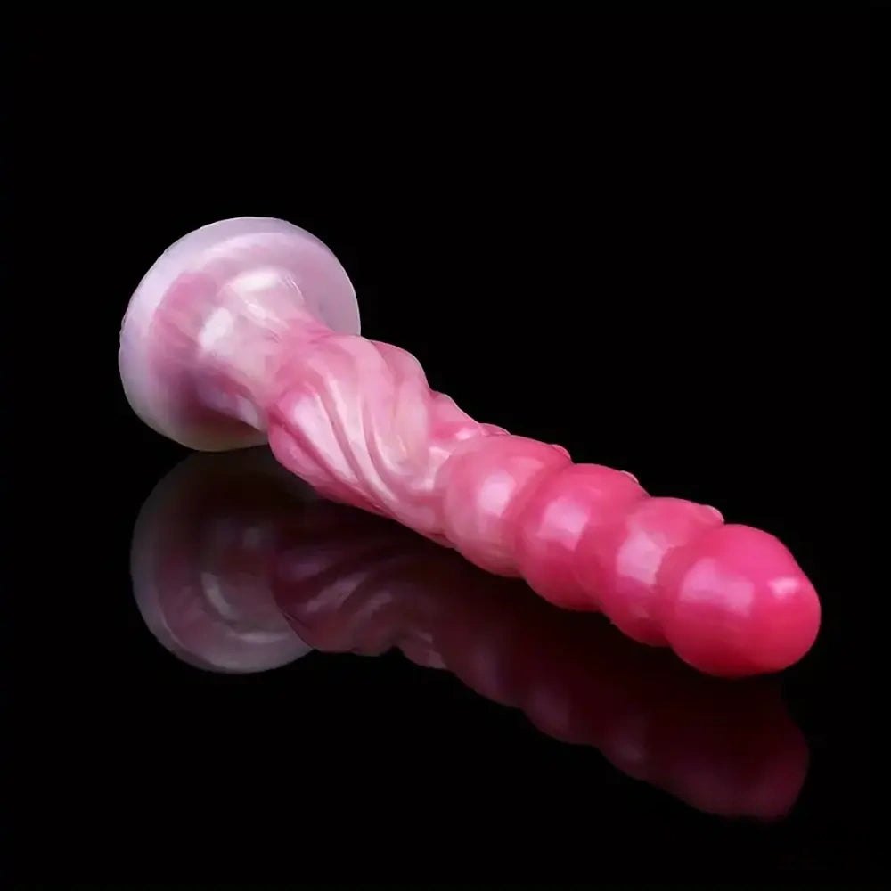 Colorful marbled fantasy dragon dildo, photo 8