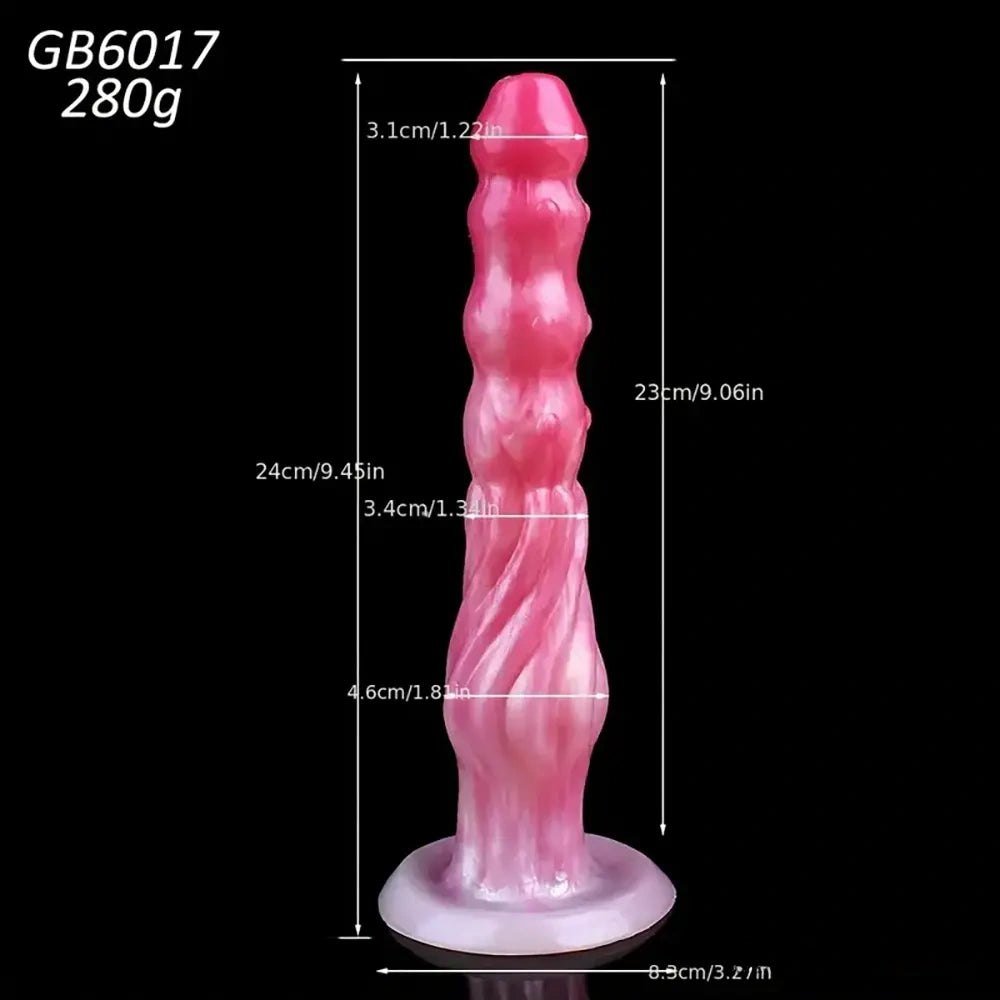 Colorful marbled fantasy dragon dildo, photo 9