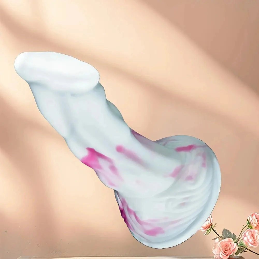 Marbled silicone fantasy dildo, photo 1