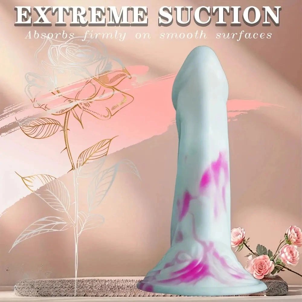 Marbled silicone fantasy dildo, photo 5