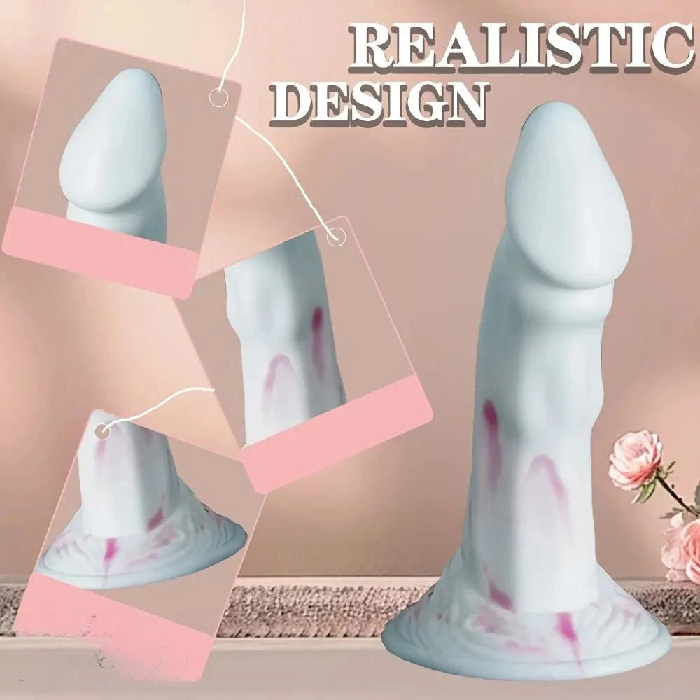 Marbled silicone fantasy dildo, photo 6