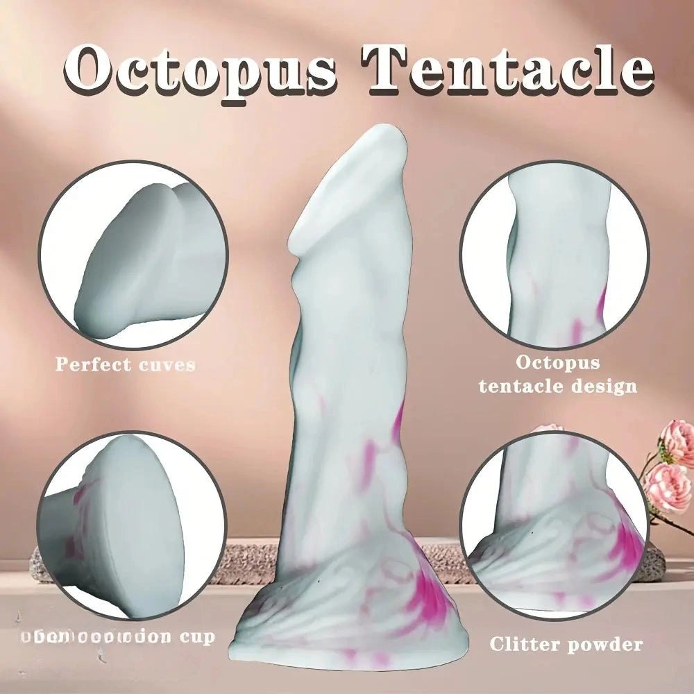 Marbled silicone fantasy dildo, photo 7