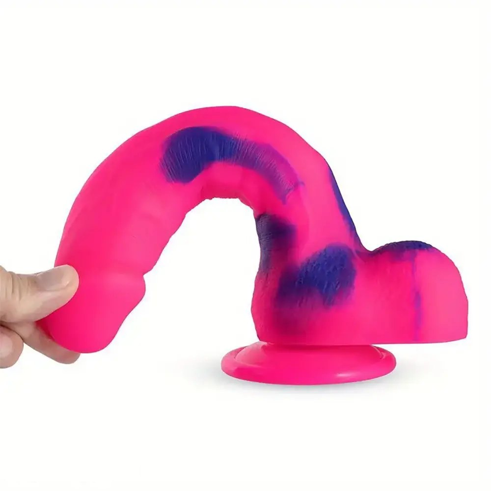 Marbled silicone realistic dildo, photo 1