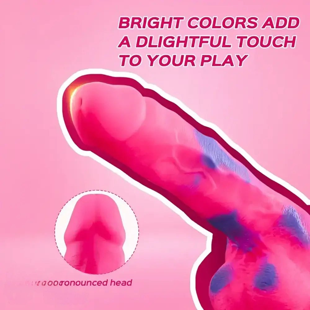 Marbled silicone realistic dildo, photo 4