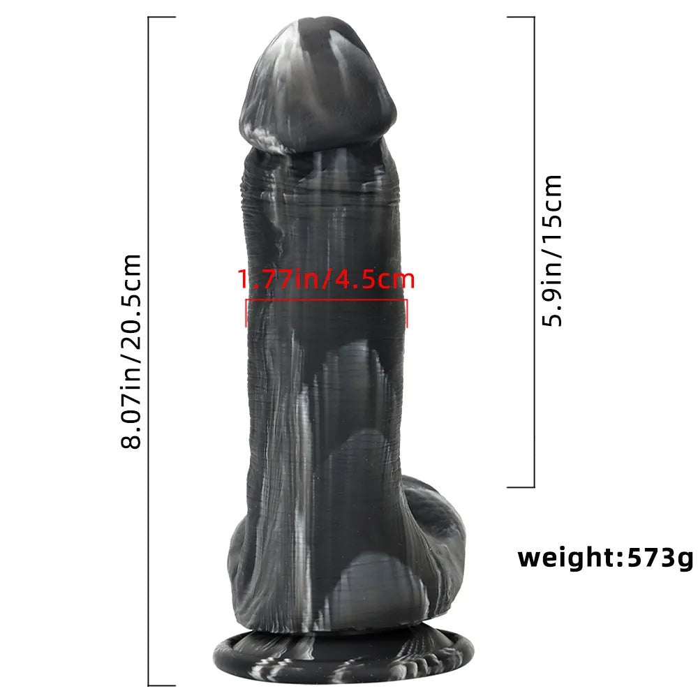 #2 marbled silicone suction cup dildo
