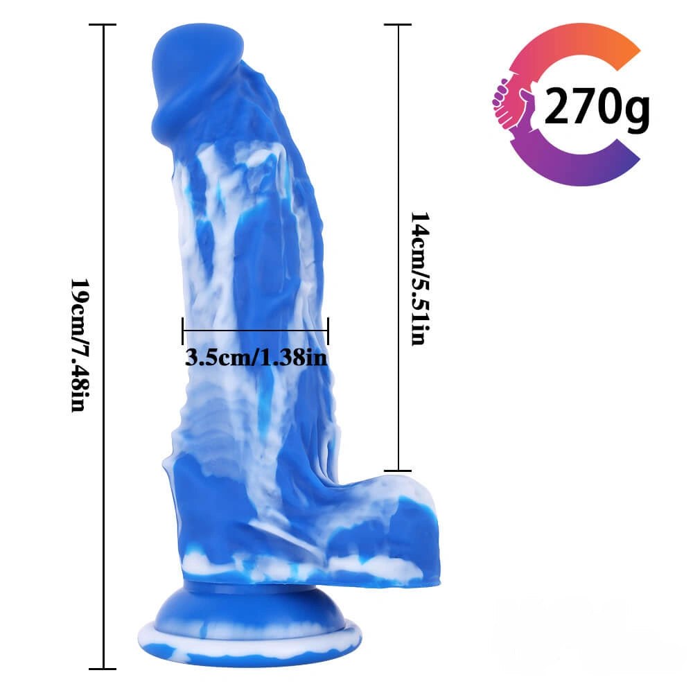 Marbled silicone suction cup dildo, photo 10