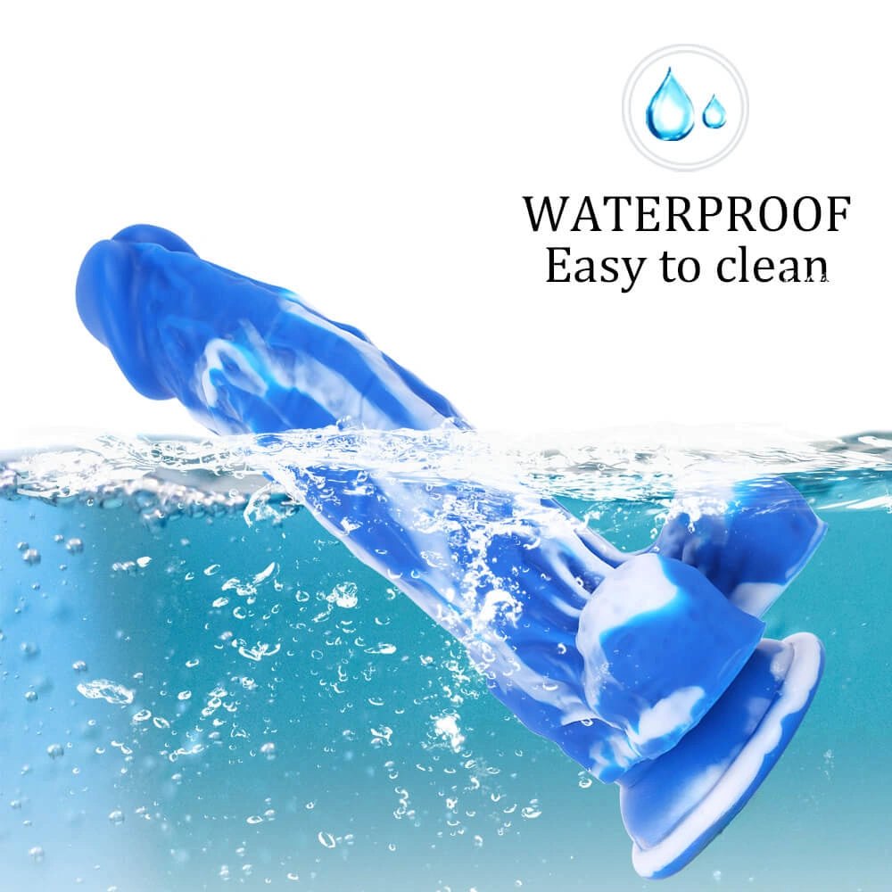 Marbled silicone suction cup dildo, photo 11