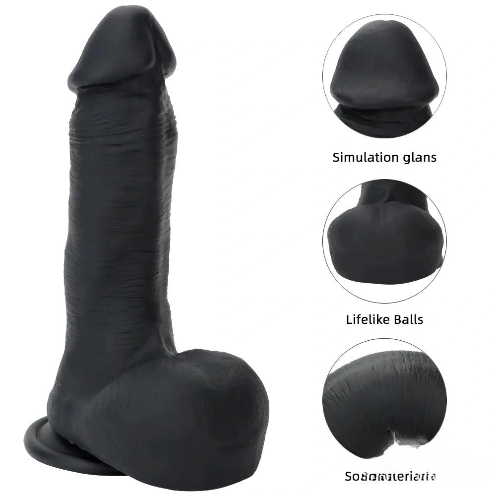 Marbled silicone suction cup dildo, photo 2