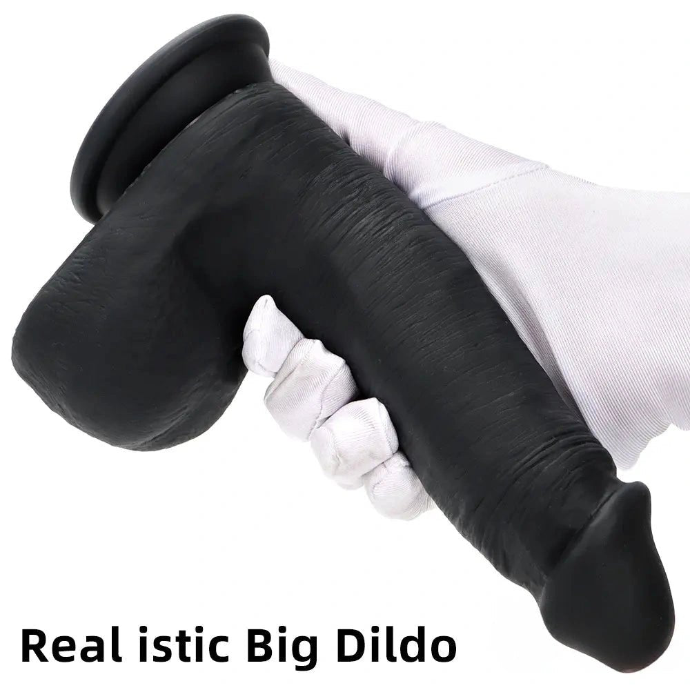 Marbled silicone suction cup dildo, photo 3