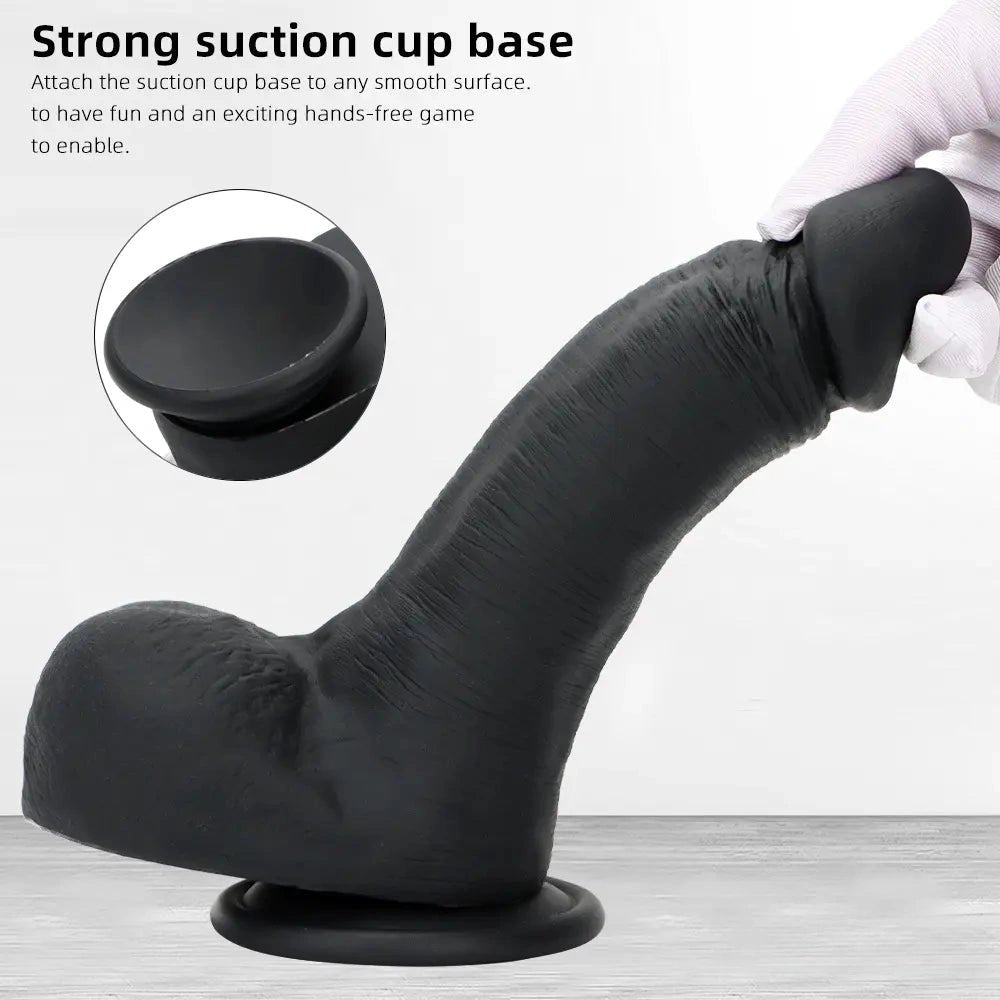 Marbled silicone suction cup dildo, photo 4