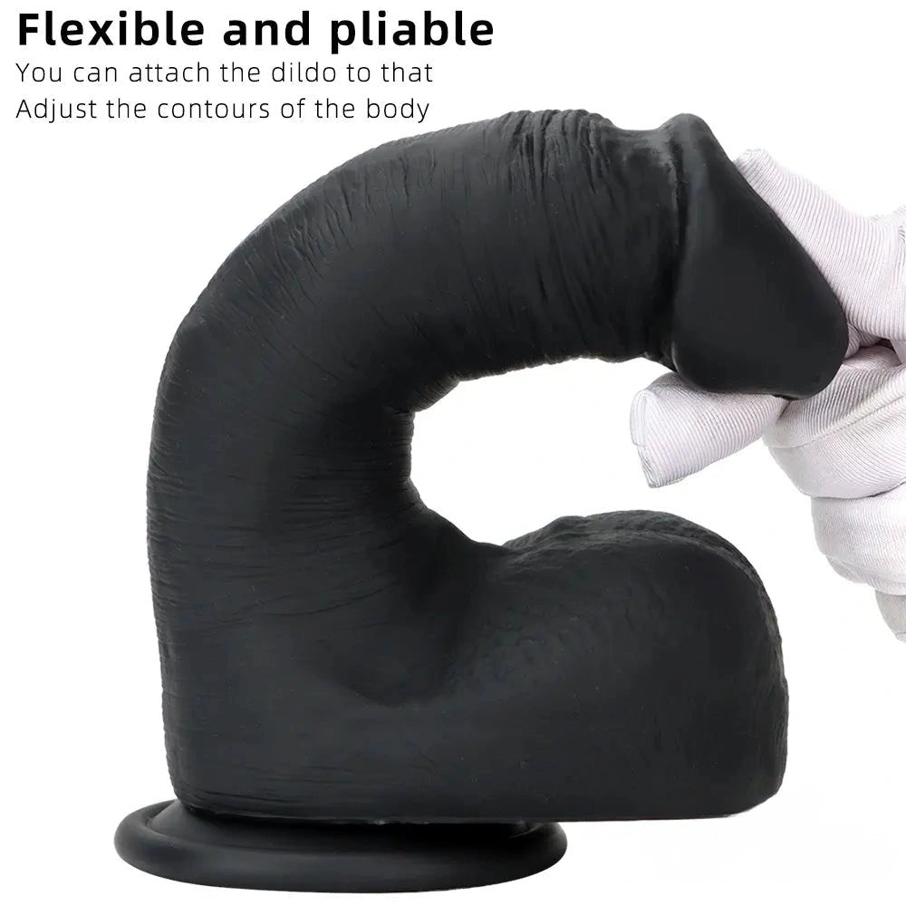 Marbled silicone suction cup dildo, photo 5