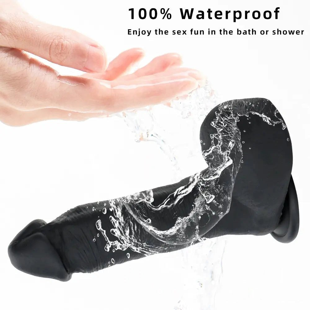 Marbled silicone suction cup dildo, photo 6