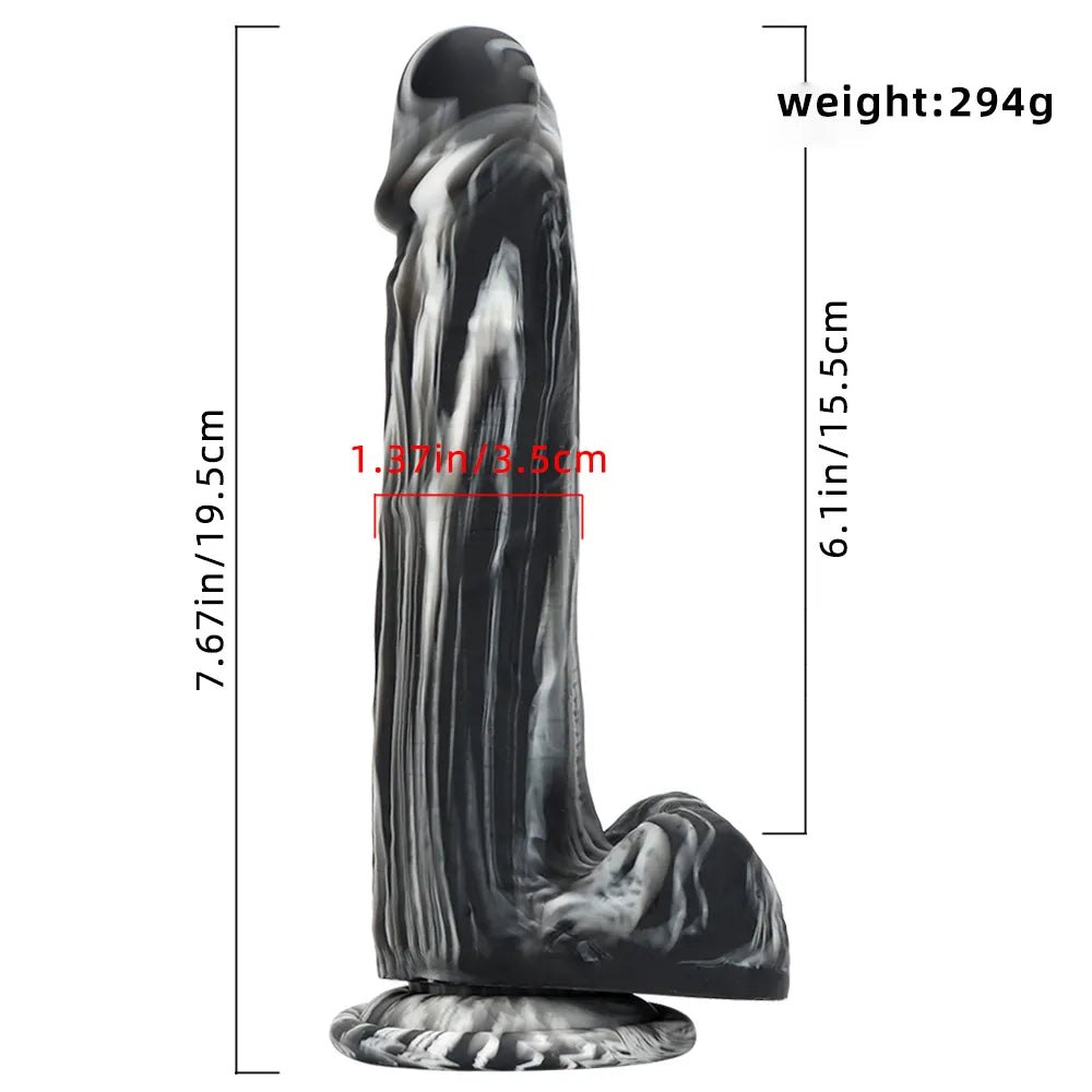 #2 marbled suction cup silicone dildo