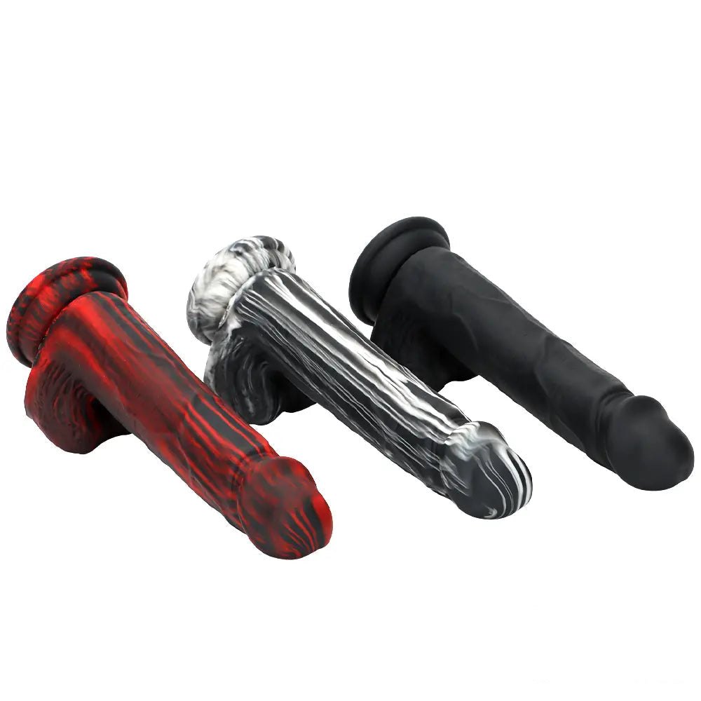 Marbled suction cup silicone dildo, photo 10