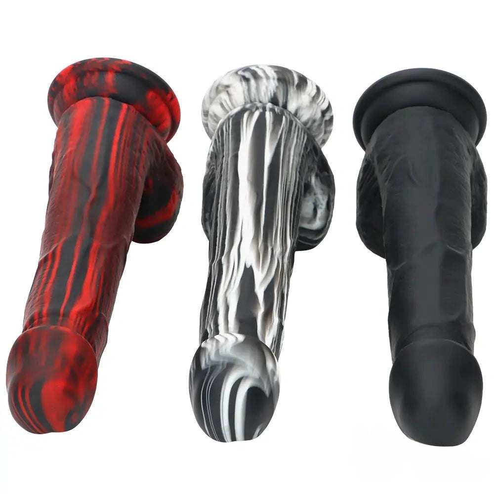 Marbled suction cup silicone dildo, photo 11