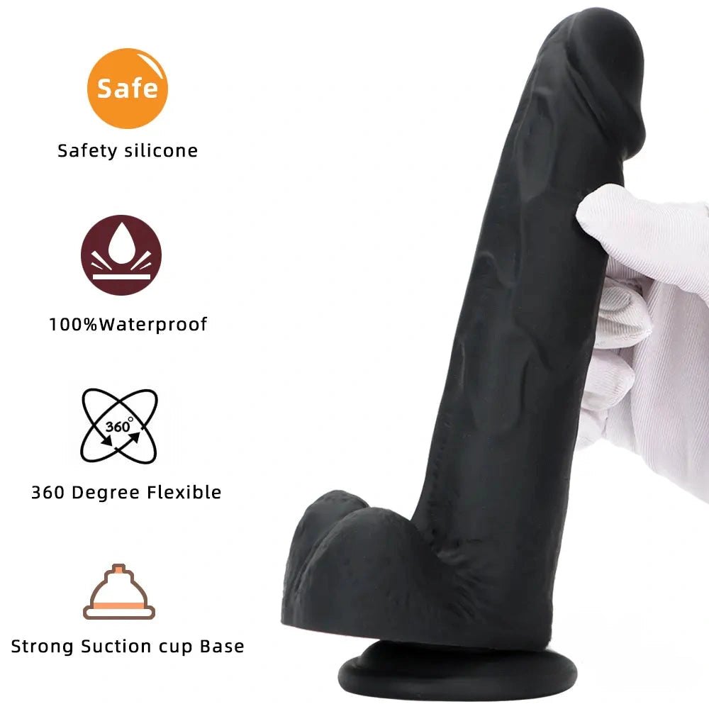 Marbled suction cup silicone dildo, photo 4