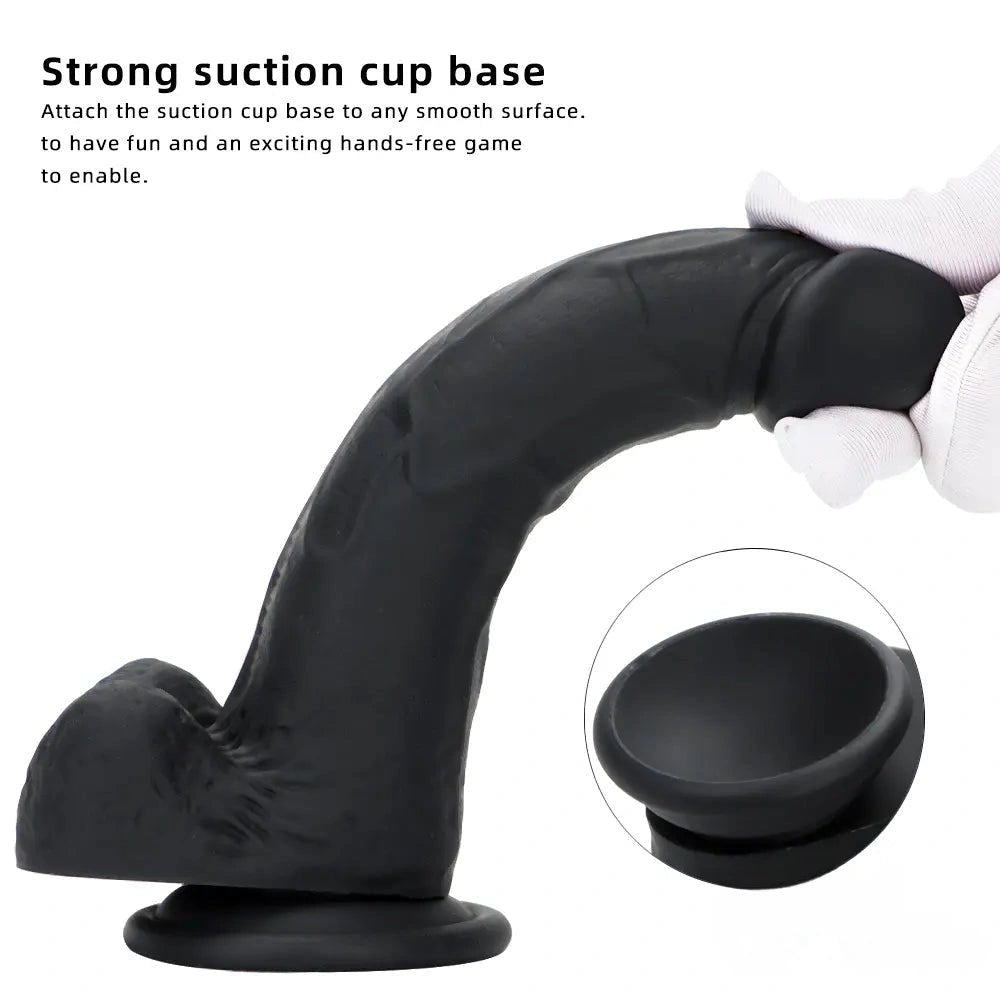 Marbled suction cup silicone dildo, photo 5