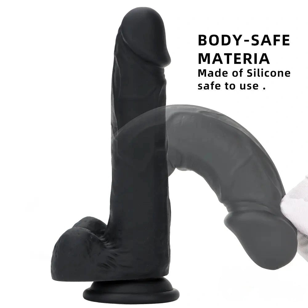 Marbled suction cup silicone dildo, photo 6