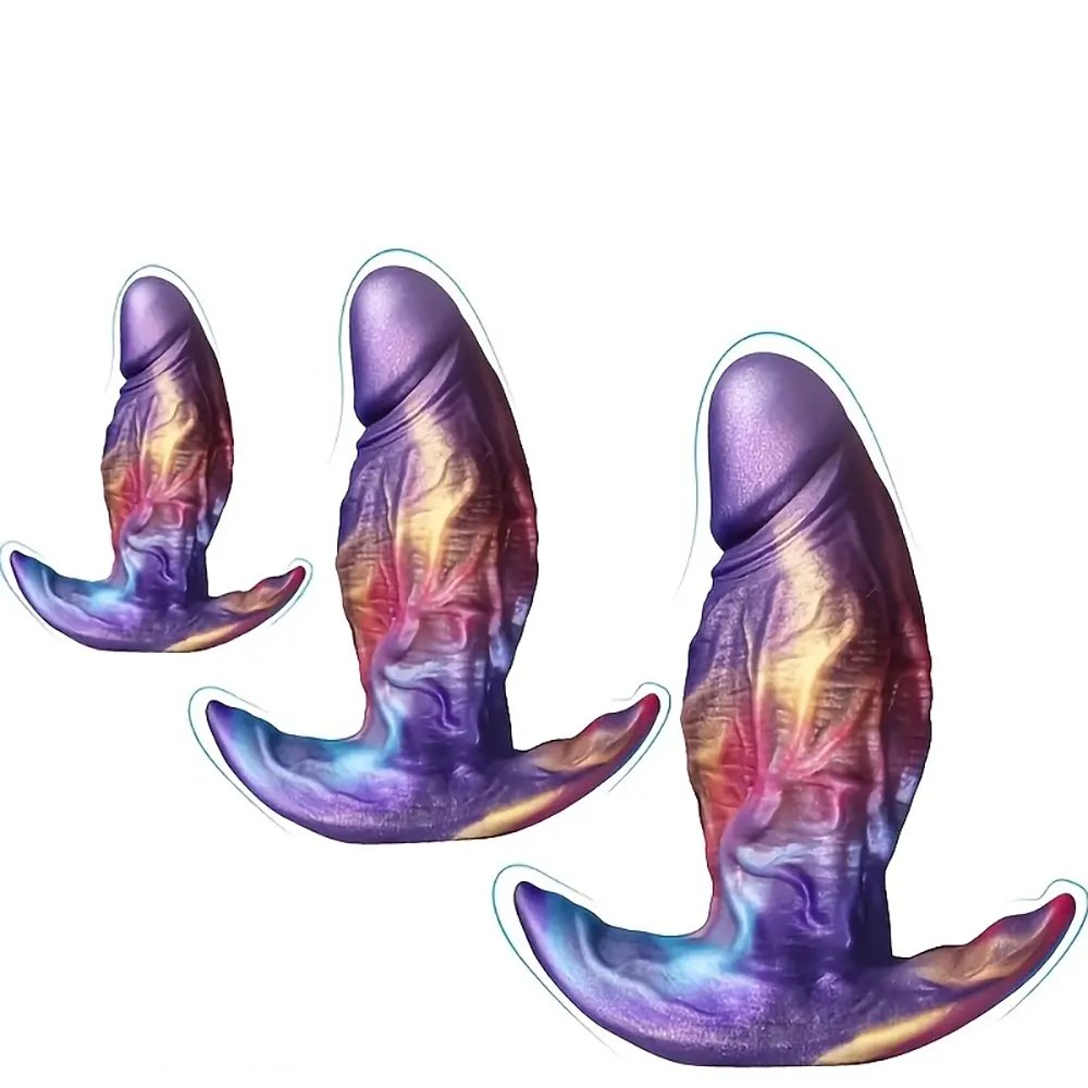 Marbled swirl silicone anal plug, photo 1