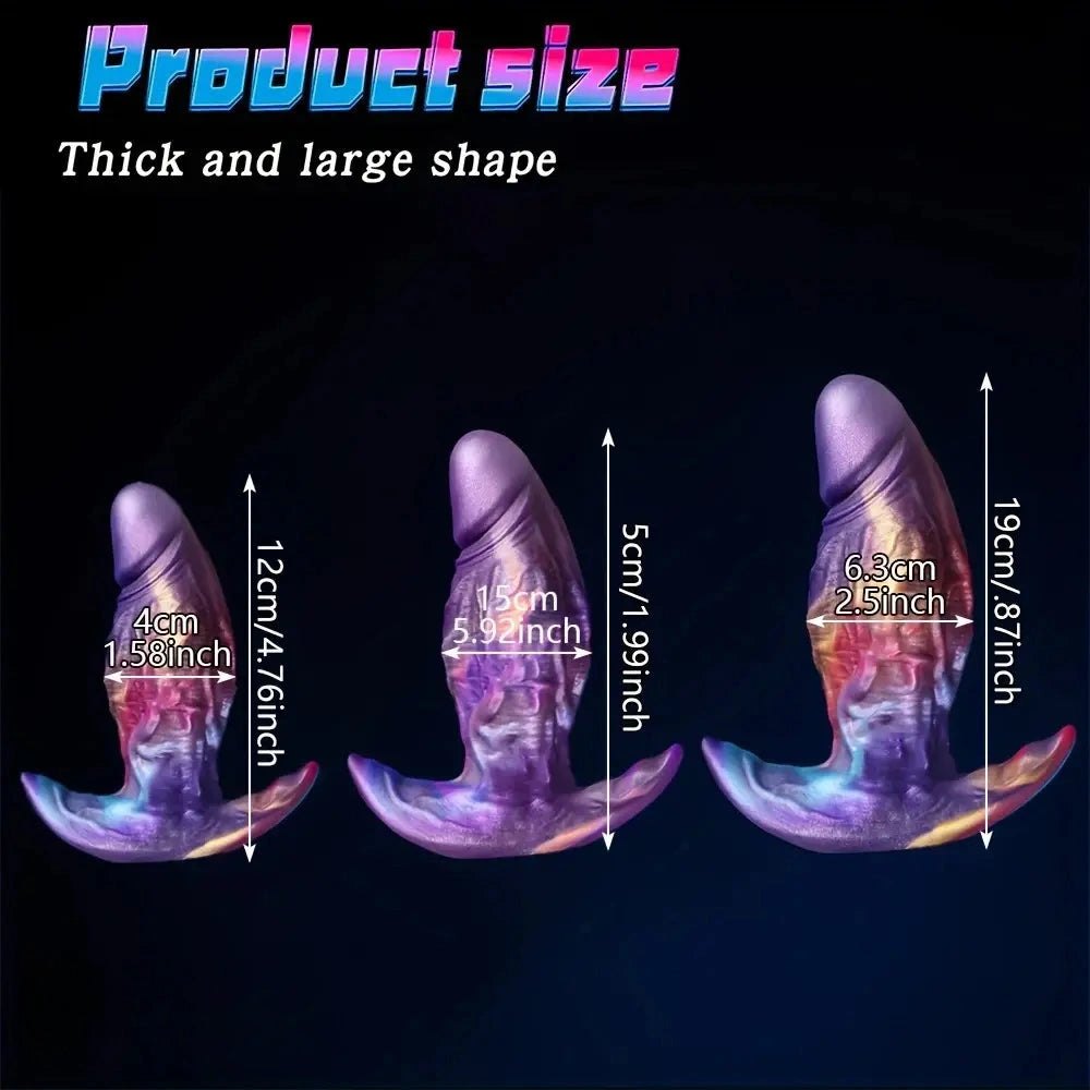 Marbled swirl silicone anal plug, photo 5