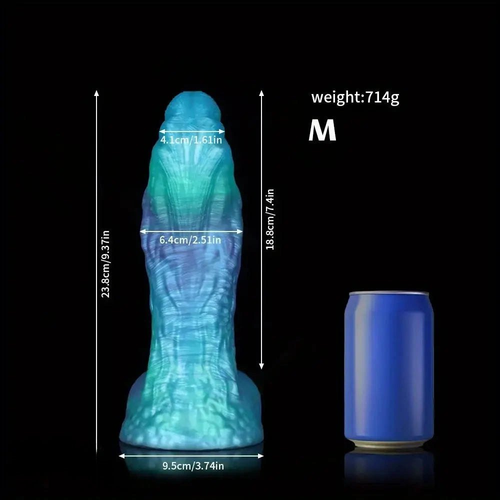 Teal purple marbled fantasy anal dildo, photo 12