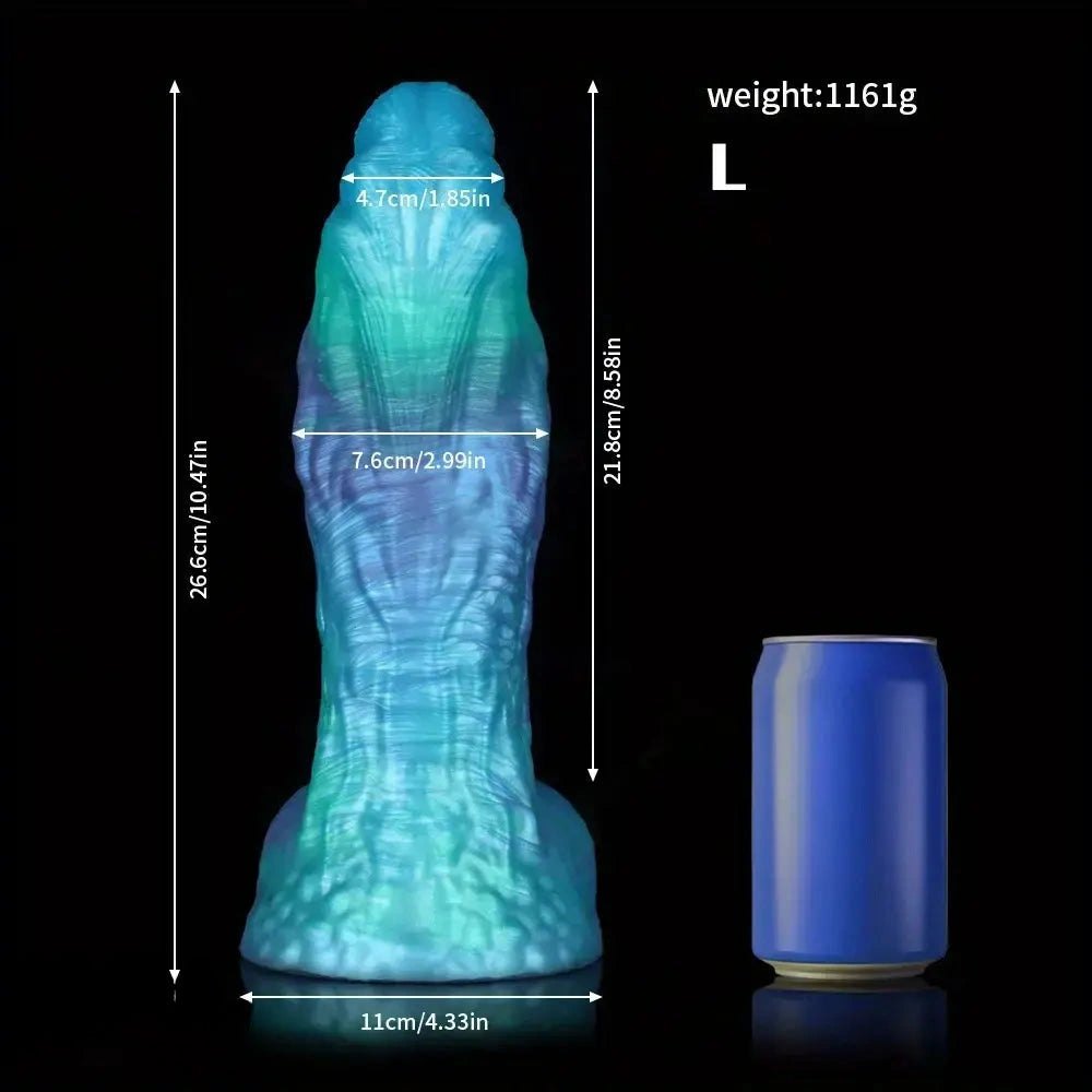 Teal purple marbled fantasy anal dildo, photo 13