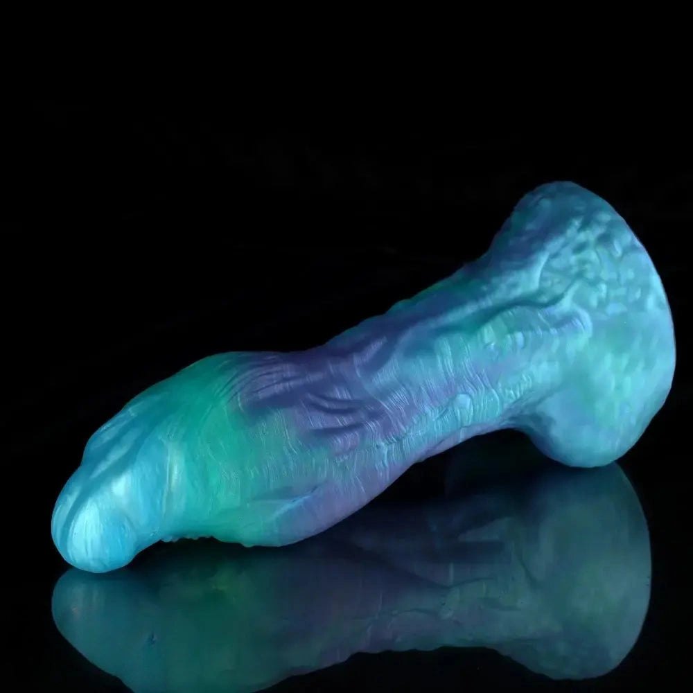 Teal purple marbled fantasy anal dildo, photo 3