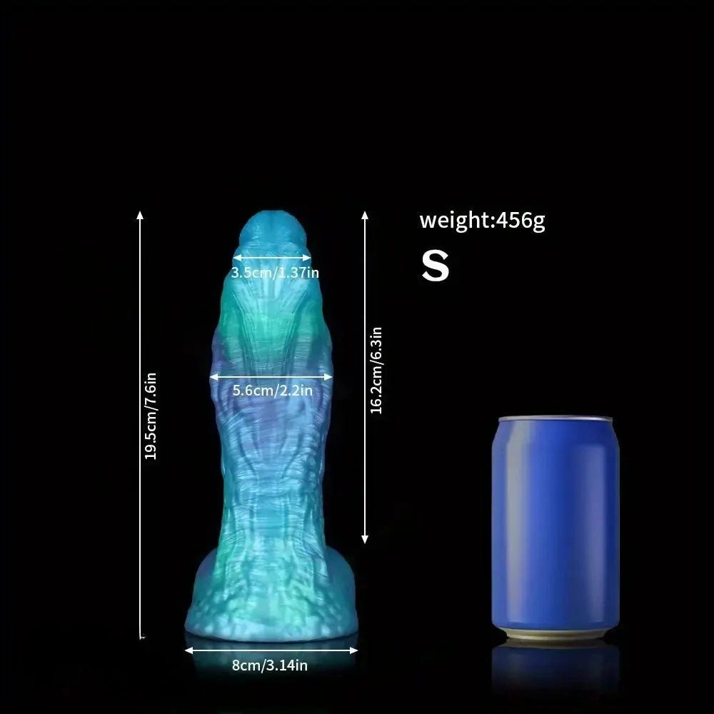 Teal purple marbled fantasy anal dildo, photo 5